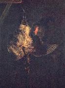 Rembrandt van rijn Selbstportrat mit toter Rohrdommel oil painting on canvas